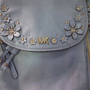 Michael Kors Leather Blue Flower Backpack Messenger Handbag